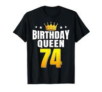 Birthday Queen 74 Years Old Ladies Crown Women 74th Birthday T-Shirt