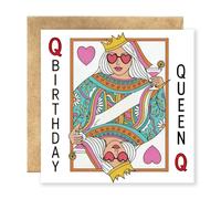 Birthday Queen Card - Fashionable Greeting Card with Envelope, Royal & Elegant Birthday Gift Idea for Her, Perfect for Wife, Girlfriend, Sister, Mom, Daughter (Queen)