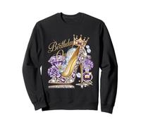 Birthday Queen Crown Hearts HighHeel Violet Girl Sweatshirt