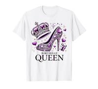 Birthday Queen Crown High Heel Women Girls Birthday Squad T-Shirt