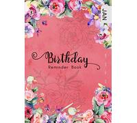 Birthday Reminder Book: B6 Small Notebook for Recording Birthdays and Anniversaries | Monthly Index | Watercolor Botanical Flower Design Red