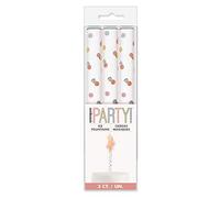Birthday Rose Gold Glitz Ice Fountains - Vibrant & Sparkling Celebration Candles - Perfect for Cakes & Parties - 3ct
