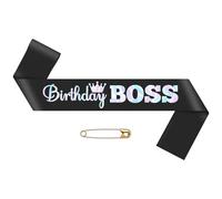 Birthday Sash for the Boss from Work Employees Happy Birthday Boss Manager Satin Sash Birthdays Gift for Men Leader Appreciation Thank You Gifts for Bosses Day Birthdays Decorations Party Supplies