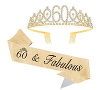 Birthday Sash for Women 40th Birthday Sash and Crown 40th Birthday Gifts Women 40th Birthday Crown Birthday Tiara Women Gold Birthday Sash Headband Birthday Accessories Happy 40th Birthday Decorations