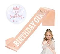 Birthday Sash for Women Birthday Girl Sash and It's My Birthday Badge Rose Gold Satin Birthday Sash for Birthday Girl Party Decorations