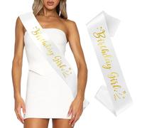 Birthday Sash For Women Birthday Sash For Women Happy Birthday Sash 18th Birthday Sash 21st Birthday Sash 40th Birthday Sash Birthday Queen Sash Satin White Sash With Gold Its My Birthday Sash