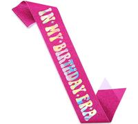 Birthday Sash, Hot Pink in My Birthday Era Sash Shiny Birthday Sash Decorations Birthday Party Decoration Supplies for Women Girls