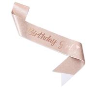 Birthday Sash, Rose Gold Birthday Girl Sash for Women Party Favors for Women and Girls, Happy Gift Accessories