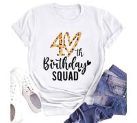 Birthday Shirts for Women 40th Birthday Queen T Shirt 40 Years Old Squad Graphic Shirt Girl Tops, Squad-white, L