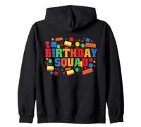 Birthday Squad Brick Building Block Happy Birthday Zip Hoodie