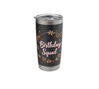 Birthday Squad Floral Wreath Fun Vibes Stainless Steel Insulated Tumbler