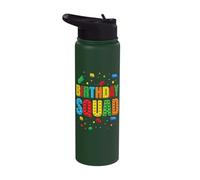 Birthday Squad Playing Bricks Block Building Brick Builder Stainless Steel Insulated Water Bottle