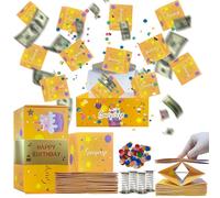 Birthday Surprise Gift Box Explosion for Money, Happy Birthday Gift Box Surprise Exploding Money Cash Pop-up Gift Box, Folding Bouncing Pop Box for Valentine Birthday Wedding Anniversary Mother's Day