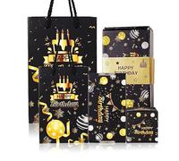 Birthday Surprise Money Explosion Box,Black Gold Pop Up Cash Gift Box 10Pcs Explosion Gift Boxes with Confetti,Folding Bouncing Cash Boxes Money GiftBox for Cash Gifts 18th (A)