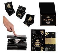 Birthday Surprise Money Explosion Box with Birthday Message Greeting Card, Foldable Bouncing Black Gold Cash Box/Fun Money Box, Creative Gift Box Message Card, 18th Birthday Gift for Boys and Girls