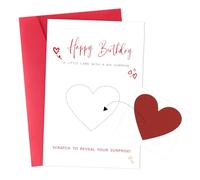 Birthday Surprise Scratch Card Reveal Personalised Scratch Card with Envelopes Red Scratch Cards with Scratch off Stickers Scratch to Reveal Surprise Gift Novelty Birthday Greeting Card for Men Women