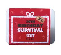 Birthday Survival Kit Tin - Fun Novelty Compact Pocket Gift Set for 16th 18th 30th 40th 50th 60th 70th 80th-Gift for Men, Women, Friends, Family & Colleagues (30th Birthday Survival Tin)