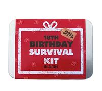 Birthday Survival Kit Tin - Fun Novelty Compact Pocket Gift Set for 16th 18th 30th 40th 50th 60th 70th 80th-Gift for Men, Women, Friends, Family & Colleagues (18th Birthday Survival Tin)