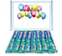 Birthday Sweet Box Gift Hamper | Bazooka Apple Flavored Chewy Candy Box 24 Pack of Sour Chew Sticks| Individually Wrapped Soft & Tangy Sweets |Happy Birthday Packaging, Gift for All Ages