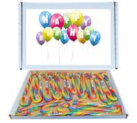 Birthday Sweet Box Gift Hamper | Bonds Rainbow Candy Canes 24 Pack Gift Box Individually Wrapped |Happy Birthday Packaging, Gift for All Ages
