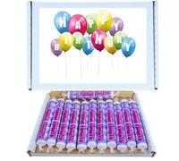 Birthday Sweet Box Gift Hamper | Classic Floral Fizzy Sweets Giant Parma Violets 12 Pack Retro Candy | Treats for All Ages