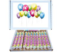 Birthday Sweet Box Gift Hamper | Classic Fruity Fizzy Sweets Giant Fruit Fizzers 40g 12 Pack Retro Candy | Treats for All Ages
