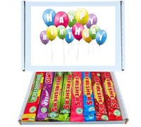 Birthday Sweet Box Gift Hamper | Mixed Chew Bars Variety Pack 24 Pack Box Includes 4 Each of Drumstick, Refreshers Original, Strawberry, Cherry Cola & Apple