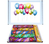 Birthday Sweet Box Gift Hamper | Ultimate Millions & Tropical Fizz Chew Bar Sweet Box Inclued Millions sweets Assorted Flavours Including Raspberry, Apple, Strawbeery, Blackcurrent Buzz & Cola