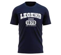 Birthday T Shirt for Men 1975 Legend Aged to Perfection Funny Vintage Great Grandad Dad 50 Year Old Tee Top 50th Gift, XL, Navy