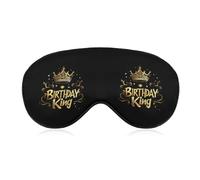 Birthday The King Fashion Eye Mask Printed Sleep Masks Soft Unisex Blackout Covering with Adjustable Strap