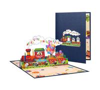 Birthday Train Adventure German Greeting Card With Gift Pockets