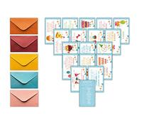 Birthday Treasure Hunt Clues Game Cards, Scavenger Hunt Card Game(18 Cards with Colourful Envelopes), Indoor Birthday Party Game Supply Activity for Kids Adults Family Teacher Student(A01)