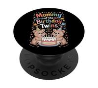 Birthday Twins Mommy Double Twin Family Celebration PopSockets Adhesive PopGrip