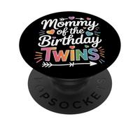 Birthday Twins Mommy Twin Mom Matching Family Gathering PopSockets Adhesive PopGrip