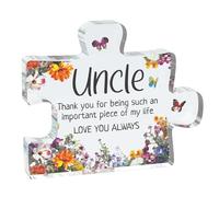 Birthday Uncle Gifts - Important Piece - Acrylic Jigsaw Puzzle Plaque Keepsake Gift for Uncle, 100mm Birthday Present from Niece Nephew