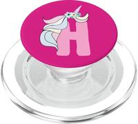 Birthday Unicorn First Name Initial H letter H Personalized PopSockets PopGrip for MagSafe
