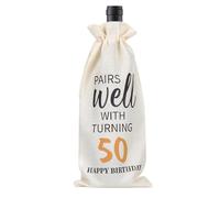 Birthday Wine Bag | Wine Bags for Wine Bottles Cover,Champagne Bottle Pouch, Burlap Wine Bottle Drawstring Bags for Women Men Birthday Decorations
