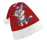 Birthday Wolf Santa Hat For Adults And Teens Christmas Hats Xmas Holiday Party Cap