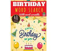 Birthday Word Search: Happy Birthrday To You | Word Search for Adults | Find more than 300 words on Birthday Vocabulary and Happy Party | Challenging ... | 40 puzzles with word scramble | Fun Gift.