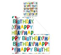 Birthday Wrapping Paper 10 Sheets,Colored Pattern Birthday Wrapping Tissue Paper for Gift Bags Crafts,27.56 x 19.66 Inch (Style P)