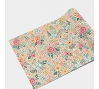 Birthday Wrapping Paper - Happy Birthday Lettering Gift Wrap, Floral Butterfly, Hearts & Scallop Design, Colorful Party Wrapping Paper for Kids & Adults (Foral Pattern, 5 Metre)