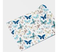Birthday Wrapping Paper - Happy Birthday Lettering Gift Wrap, Floral Butterfly, Hearts & Scallop Design, Colorful Party Wrapping Paper for Kids & Adults (Watercolour Butterflies, 1 Metre)