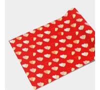 Birthday Wrapping Paper - Happy Birthday Lettering Gift Wrap, Floral Butterfly, Hearts & Scallop Design, Colorful Party Wrapping Paper for Kids & Adults (Red Heart Pattern, 60cm x 65cm)