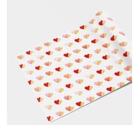 Birthday Wrapping Paper - Happy Birthday Lettering Gift Wrap, Floral Butterfly, Hearts & Scallop Design, Colorful Party Wrapping Paper for Kids & Adults (Red & White Heart Pairs, 3 Metre)