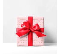 Birthday Wrapping Paper - Happy Birthday Lettering Gift Wrap, Floral Butterfly, Hearts & Scallop Design, Colorful Party Wrapping Paper for Kids & Adults (Golden Scallops, 60cm x 65cm)