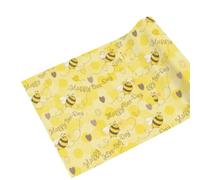 Birthday Wrapping Paper Sheet- Cute Bee, Happy Birthday Text & Game Controller Gift Wrap, Colourful Kids Party Wrapping Paper (Yellow Bees, 60cm x 65cm)
