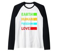 Birthplace Earth Race Human Freedom Love Unity Message Raglan Baseball Tee