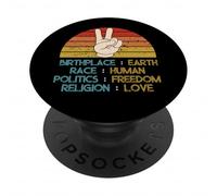 Birthplace Earth Race Human Politics Freedom Religion Love PopSockets Adhesive PopGrip