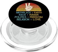 Birthplace Earth Race Human Politics Freedom Religion Love PopSockets PopGrip for MagSafe