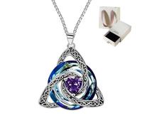 Birthstone Celtic Trinity Knot Necklace, 12 Custom Birthstones | Birthstone Celtic Knot Necklace for Women - Unbreakable Bond of Faith, Love, And Unity, For Mothers, Daughters, Soulmates